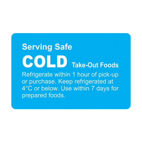 Cold Prep Label - 38mm x 60mm Permanent Printed Blue Reverse Block - Roll 500
